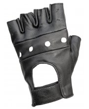 JTS Fingerless Leather Motorcycle Gloves